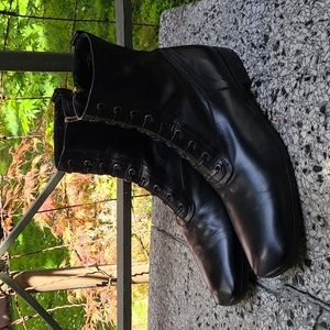 Yves Saint Lauren men's black leather boots 43